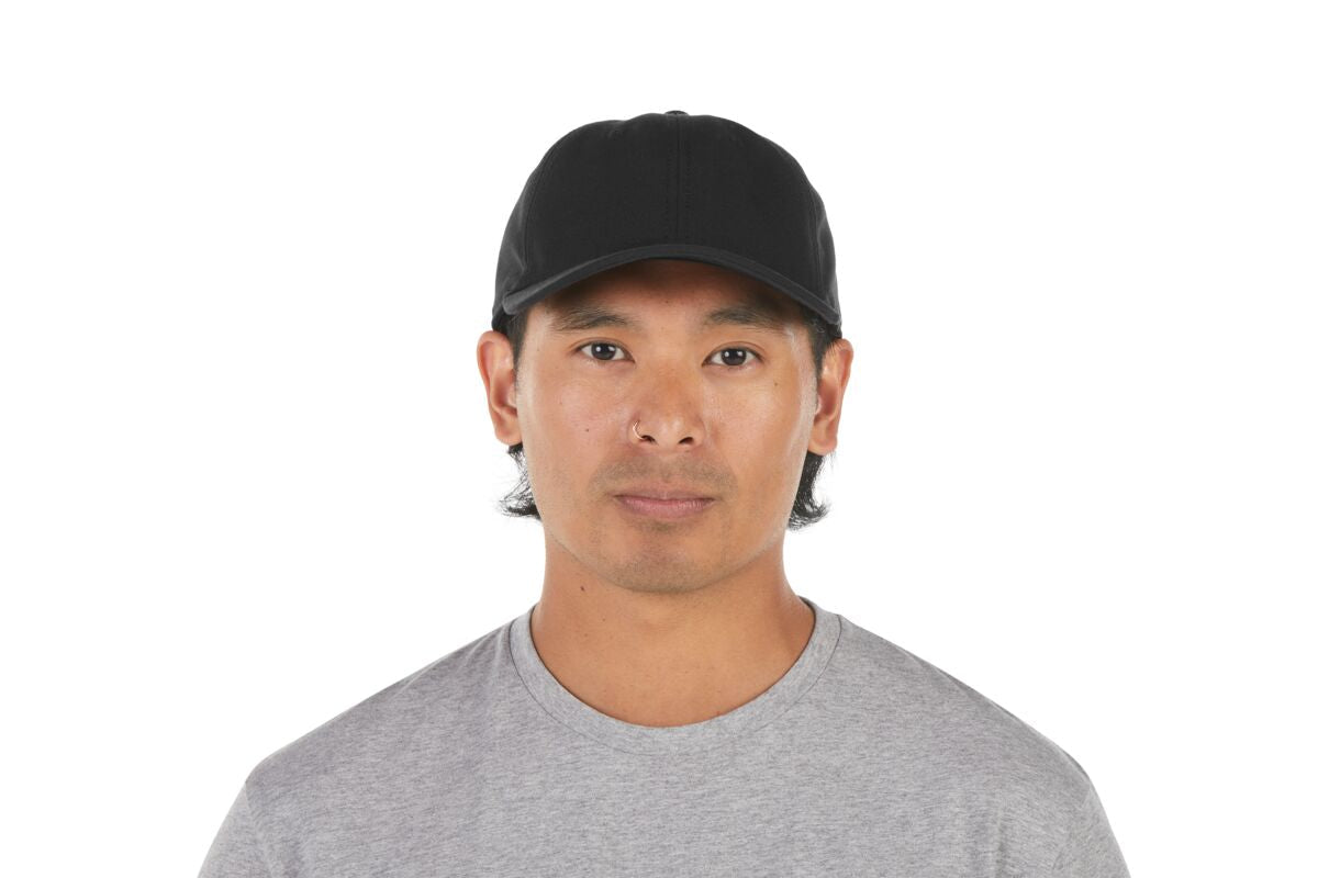 recycled-poly-dad-hat-h3 WebPDP-HAT004002_Recycled_Poly_Dad_Hat_Black_Studio_Harper_Studios_0723_Front__HAT004002OS.jpg